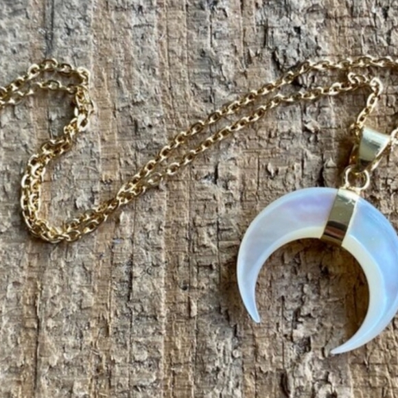 Mother of Pearl Horn Necklace - Picture 3 of 3